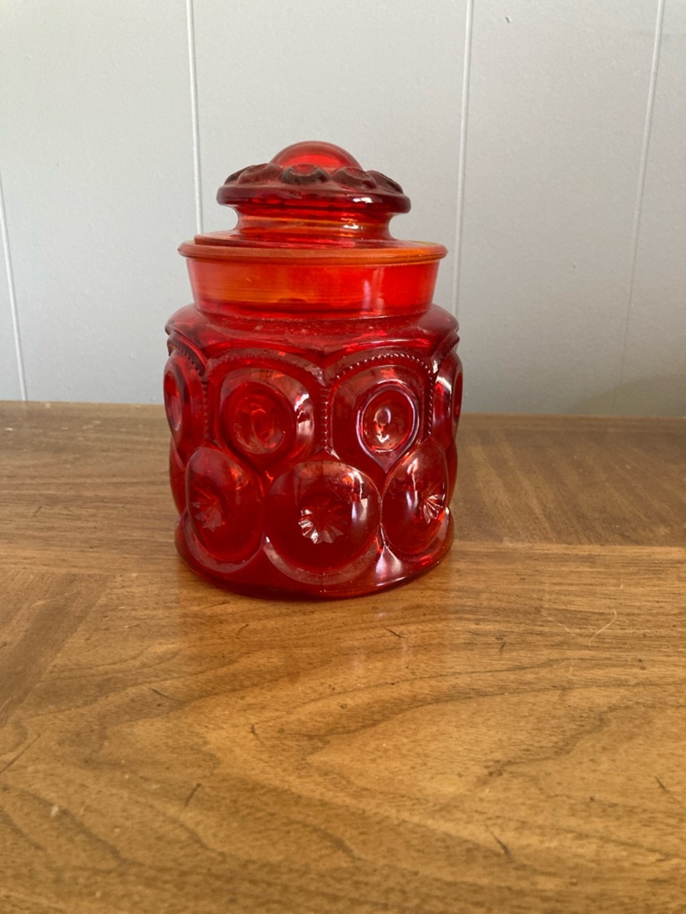 L.E. Smith Moon and Stars Amberina Canister - Picture 3 of 8